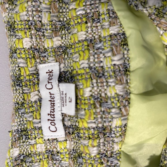 Coldwater Creek Women's Tweed Jacket‎ Size 12 Zipper Front Green Career Casual - Picture 5 of 11